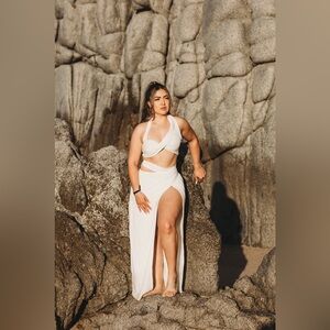 IVORY NEW AGE TWO PIECE SKIRT SET